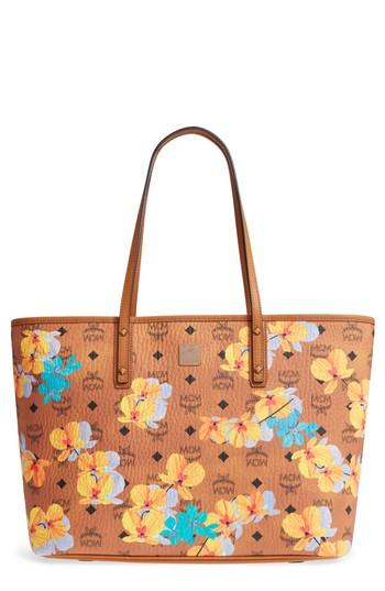 Mcm Essentials Floral Print Coated Canvas Shopper -