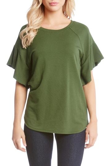 Women's Karen Kane Ruffle Sleeve Top - Green