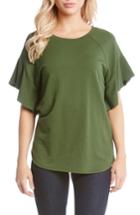 Women's Karen Kane Ruffle Sleeve Top - Green