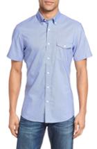 Men's Nordstrom Men's Shop Slim Fit Sport Shirt, Size - Blue