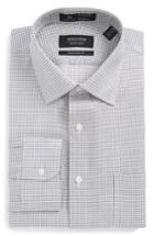 Men's Nordstrom Men's Shop Smartcare(tm) Traditional Fit Check Dress Shirt .5 37 - Grey