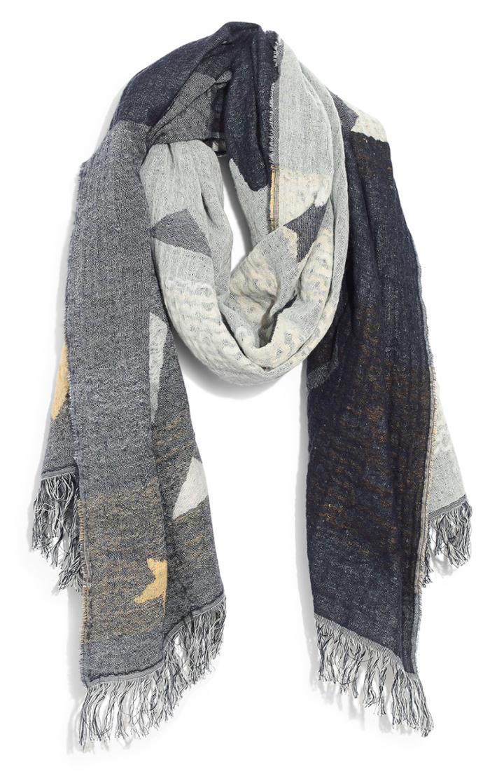 Women's Madewell Geo Star Jacquard Scarf, Size - Blue