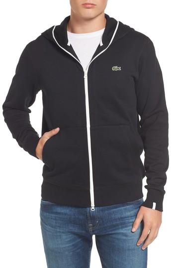 Men's Lacoste Fleece Zip Sweatshirt - Black