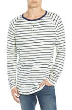 Men's Scotch & Soda Stripe Henley T-shirt, Size - White
