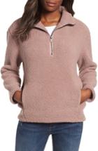 Women's Marc New York Teddy Fleece Quarter Zip Jacket - Red