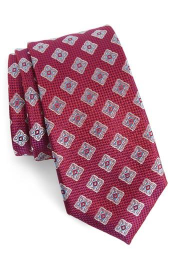 Men's Nordstrom Men's Shop Ethan Medallion Silk Tie, Size - Pink