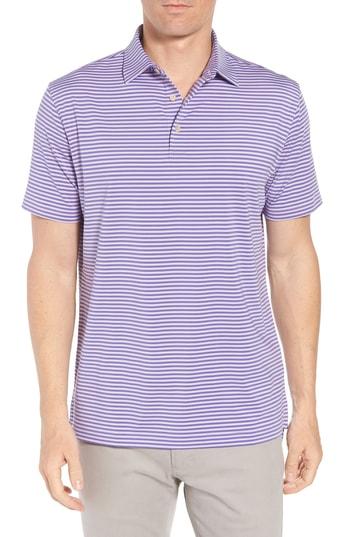 Men's Peter Millar Competition Stripe Stretch Jersey Polo - Purple