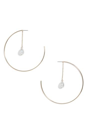 Women's Baublebar Ashanti Imitation Pearl Hoop Earrings