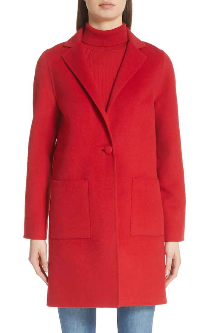 Women's St. John Collection Wool Blend Double Face Coat