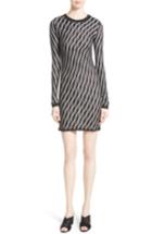 Women's Diane Von Furstenberg Double Layer Stripe Sweater Dress - Black