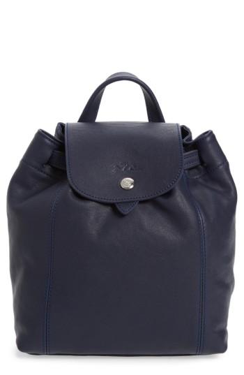 Longchamp Le Pliage Cuir Backpack - Black