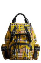 Burberry Small Graffiti Print Vintage Check Canvas Rucksack -