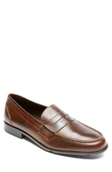 Men's Rockport Leather Penny Loafer M - Brown