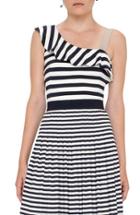 Women's Akris Punto Stripe Ruffle One-shoulder Top