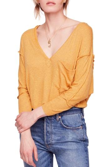 Women's Free People Golden Gate Tee, Size - Yellow