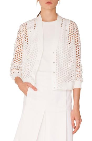 Women's Akris Punto Lace Bomber Jacket - White