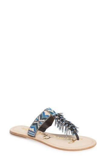 Women's Sam Edelman Anella Beaded Sandal M - Blue