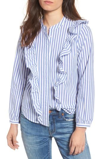 Women's Madewell Whitney Stripe Ruffle Blouse
