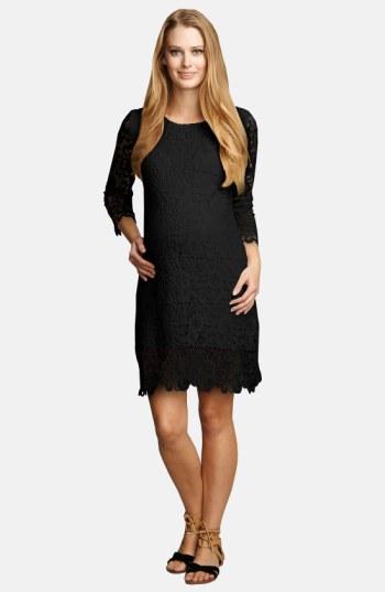 Women's Urbanma Crochet Maternity Shift Dress - Black