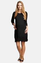 Women's Urbanma Crochet Maternity Shift Dress - Black