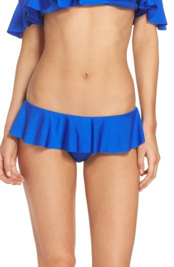 Women's Milly Sirolo Ruffle Bikini Bottoms - Blue