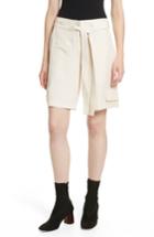 Women's Helmut Lang Dupioni Silk Cargo Shorts - White