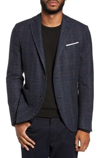 Men's Eleventy Plaid Sport Coat R - Blue