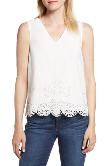 Women's Catherine Catherine Malandrino Eyelet Top - White