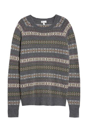 Men's Peter Millar Mountainside Fair Isle Crewneck Sweater - Grey