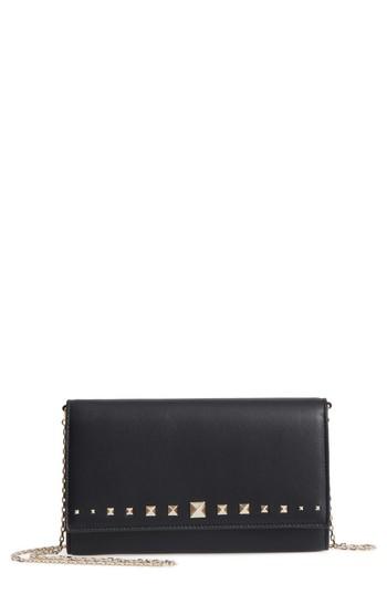 Women's Valentino Garavani Lovestud Wallet On A Chain - Black