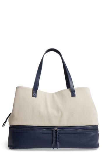 Street Level Two Toned Weekender Bag - Beige