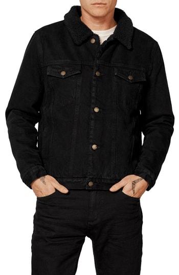 Men's Rolla's Lined Denim Jacket - Black