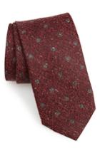 Men's Nordstrom Men's Shop Landham Dot Silk Tie, Size - Burgundy