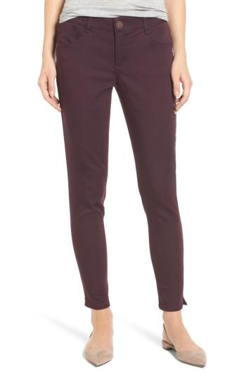 Petite Women's Wit & Wisdom Ab-solution Stretch Twill Skinny Pants P - Purple