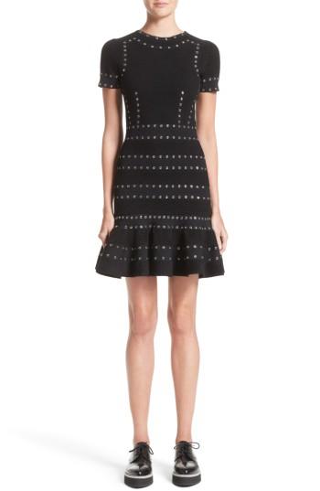Women's Alexander Mcqueen Eyelet Detail Knit Dress