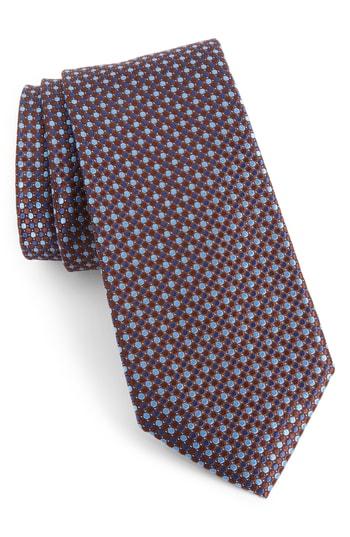Men's Nordstrom Men's Shop Morris Micro Silk Tie, Size - Brown