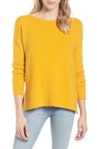 Women's Caslon Back Zip High/low Sweater - Yellow