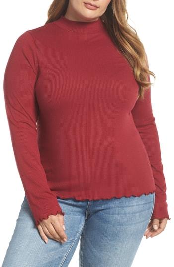Women's Bp. Slim Rib Long Sleeve Tee, Size - Red