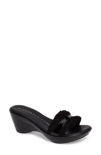 Women's Athena Alexander Leonne Wedge Sandal .5 M - Black