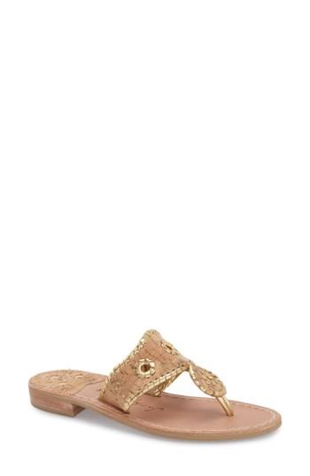 Women's Jack Rogers Whipstitched Flip Flop .5 W - Beige