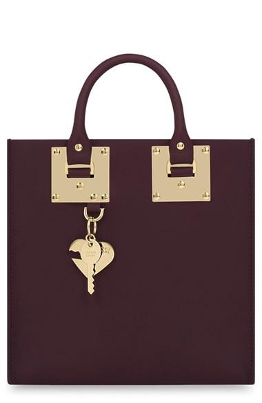 Sophie Hulme Square Leather Tote - Red