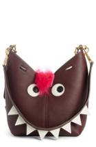 Anya Hindmarch Build A Bag Mini Creature Leather Shoulder Bag With Genuine Shearling - Red