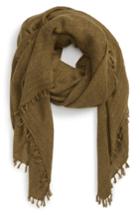 Women's Treasure & Bond Solid Fringed Scarf, Size - Green