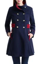 Women's Nom 'pan' Military Maternity Pea Coat - Blue