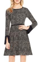 Women's Vince Camuto Jacquard Fit & Flare Dress - Brown