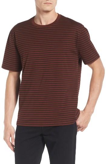 Men's Vince Narrow Stripe Pima Cotton T-shirt, Size - Orange