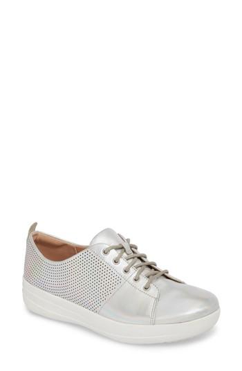 Women's Fitflop F-sporty Perforated Sneaker M - Metallic