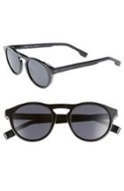 Men's Boss 50mm Polarized Round Sunglasses - Black/ Grey
