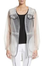 Women's St. John Collection Clear Hooded Raincoat, Size X-petite - White