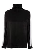 Women's Topshop Boutique Satin Sports Top Us (fits Like 0) - Black